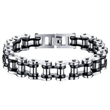 Carica l'immagine nel visualizzatore di Gallery, Oidea Bracciale Braccialetto Uomo Catena Bici in Argento Nero - Ilgrandebazar