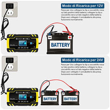 Carica l'immagine nel visualizzatore di Gallery, InThoor Caricabatterie e Mantenitore Auto 12V/24V 8A, 12 V e 24 V, 8 Amp