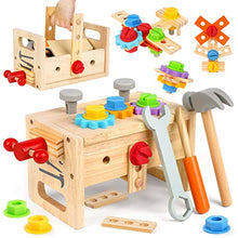 Carica l'immagine nel visualizzatore di Gallery, Vanplay Giochi in Legno, Cassetta Attrezzi Bambini, Regalo di Natale Ragazzo/a 2 3 4 5 Anni (30 Pezzi)