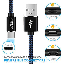 Carica l'immagine nel visualizzatore di Gallery, LTDNB Cavo USB C, [3 Pezzi,1M+1M+2M] Nylon Type-C Compatibile per...