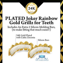 Carica l'immagine nel visualizzatore di Gallery, "Rainbow Grillz with Fangs for Mouth Top Bottom Hip Hop Teeth Grills for... - Ilgrandebazar