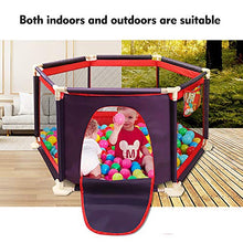 Carica l'immagine nel visualizzatore di Gallery, Box Playard per bambini 6 pannelli portatile Aqua Play Center con rete rosso - Ilgrandebazar
