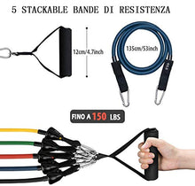 Carica l'immagine nel visualizzatore di Gallery, OMORC Set di Fasce Resistenza - 5 Bande Elastiche in Lattice con...
