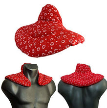 Carica l'immagine nel visualizzatore di Gallery, Cuscino del collo, cuori rosso. cervicale. Semi di lino