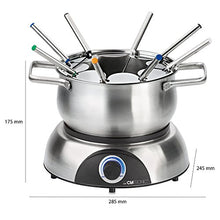 Carica l'immagine nel visualizzatore di Gallery, Clatronic 261704 Fonduta con 8 forchettine, Acciaio Inossidabile, Argento, XL - Ilgrandebazar