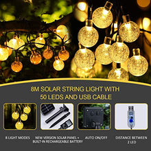 Carica l'immagine nel visualizzatore di Gallery, Catena Luminosa Esterno Solare, FOCHEA 8M Luce Stringa con 50 Crystal...