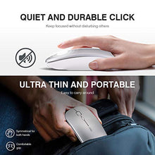 Carica l'immagine nel visualizzatore di Gallery, Mouse Wireless Ricaricabile, inphic Ottico Mini Argento chiaro