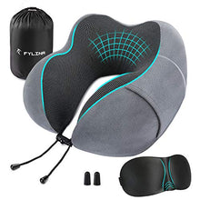 Carica l'immagine nel visualizzatore di Gallery, Fylina - Cuscino da viaggio in memory foam, con custodia, mascherina Grigio