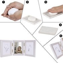 Carica l'immagine nel visualizzatore di Gallery, FLOWOW Bianco Impronta Bambino neonato cornice piedi mani White+White