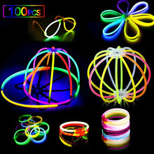 Carica l'immagine nel visualizzatore di Gallery, AMZJUPWM Braccialetti Luminosi Fluorescenti 490pcs, Glow Stick 106 100PCS - Ilgrandebazar