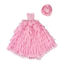 Carica l'immagine nel visualizzatore di Gallery, Miunana Sera Party Abito Vestito Buddle Lungo A Scale + Cappello per Rosa - Ilgrandebazar