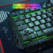 Carica l'immagine nel visualizzatore di Gallery, Tastiera da Gioco, WisFox Cablata USB Retroilluminata a Colori...