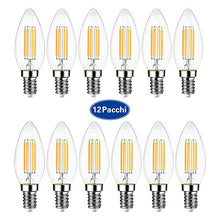 Carica l'immagine nel visualizzatore di Gallery, EXTRASTAR Filamento LED E14, 4W Equivalenti a 35W, C35 E14 3000K-12 Pezzi - Ilgrandebazar