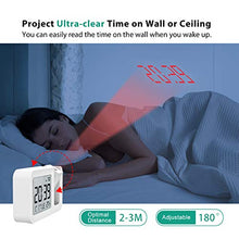 Carica l'immagine nel visualizzatore di Gallery, Hosome Sveglia con Proiettore, Alarm Clock Digitale Temperatura Bianco - Ilgrandebazar