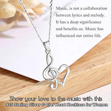 Carica l'immagine nel visualizzatore di Gallery, CELESTIA Cuore Collane Donna Argento Sterling 925, Nota Musicale Ciondolo... - Ilgrandebazar
