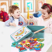 Carica l'immagine nel visualizzatore di Gallery, LHKJ Magnetico Gioco di Pesca,Gioco Pesca in Legno per bambini,15 Pesci... - Ilgrandebazar