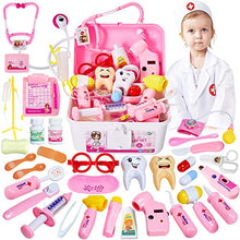 Carica l'immagine nel visualizzatore di Gallery, HERSITY 35 Pezzi Valigetta del Medico Kit Dottore Giocattolo con Luci e...