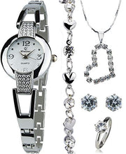 Carica l'immagine nel visualizzatore di Gallery, Cofanetto Orologio Donna - Parure di gioielli- Collana-Anello- Orecchini - Ilgrandebazar