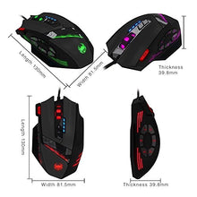 Carica l'immagine nel visualizzatore di Gallery, ZELOTES Mouse da gioco 12 Pulsanti Programmabili LED USB Ottico...
