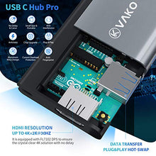 Carica l'immagine nel visualizzatore di Gallery, VaKo Hub USB C 4K Adattatore HDMI 7 Porte con 3 3.0, Lettore di...