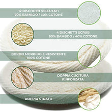 Carica l'immagine nel visualizzatore di Gallery, Dischetti Struccanti Lavabili Bambù Riutilizzabili 16 Pezzi Salviette...