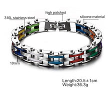 Carica l'immagine nel visualizzatore di Gallery, Vnox Acciaio Inossidabile Silicone muskuloese Bicicletta Catena Multicolore - Ilgrandebazar
