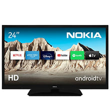 Carica l'immagine nel visualizzatore di Gallery, Nokia Smart TV 24 Pollici 60cm Android TV HD Ready, AV Stereo, WiFi, 220 Volt, Triple Tuner DVB-C/S2/T2, Netflix, Prime Video, Disney+, Nero HNE24GV210NC