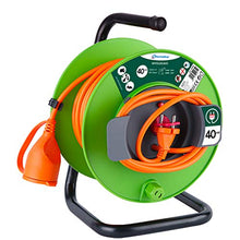 Carica l'immagine nel visualizzatore di Gallery, Electraline 49235 Prolunga Giardino con Avvolgicavo Spina e Presa 40 m