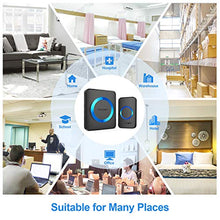 Carica l'immagine nel visualizzatore di Gallery, TECKNET Campanelli Wireless, Campanello 1 Trasmettitore + 2 Ricevitori, Nero