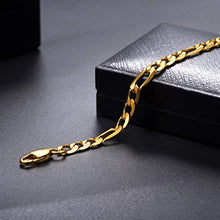 Carica l'immagine nel visualizzatore di Gallery, PROSTEEL Uomo Bracciale Catena Figaro Semplice in Acciaio 6 Mm - Oro - Ilgrandebazar