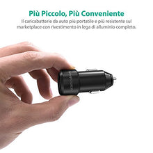 Carica l'immagine nel visualizzatore di Gallery, Caricabatterie Auto RAVPower Extra-Mini Alluminio 2 Porte, 24W / 4.8A, Nero