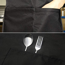 Carica l'immagine nel visualizzatore di Gallery, Viedouce 2 Pezzi Grembiule da Cucina Chef,Grembiule Ristorante BBQ Nero