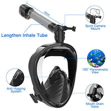 Carica l'immagine nel visualizzatore di Gallery, Elegear 2020 Maschera Snorkeling 180° Visibile Subacquea L/XL, Nero