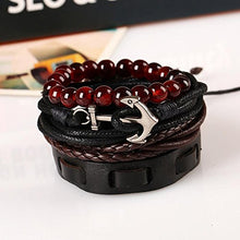 Carica l'immagine nel visualizzatore di Gallery, 4PCS Bracciale da Uomo Retrò pelle Braccialetto di perline naturali, VMINE... - Ilgrandebazar