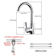 Carica l'immagine nel visualizzatore di Gallery, GAVAER Rubinetto per Cucina, Girevole a 360°Miscelatore Cucina Cromato E-6057