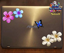 Carica l'immagine nel visualizzatore di Gallery, Fiore frangipani plumeria multicolore doppio + farfalla adesivi auto... - Ilgrandebazar
