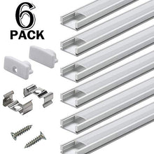 Carica l'immagine nel visualizzatore di Gallery, Profilo in Alluminio U-Figura - 6 pz LED per Strisce LED,Compatto... - Ilgrandebazar