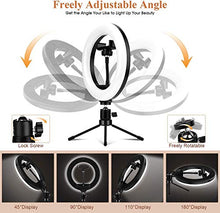 Carica l'immagine nel visualizzatore di Gallery, Selfie Luce LED Anello, 8" Lampada Anulare con Treppiede e Scrivania da