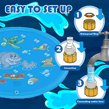 Carica l'immagine nel visualizzatore di Gallery, Funny House Tappetino Gioco d'Acqua, 170CM Splash Play Mat di Spruzzi...