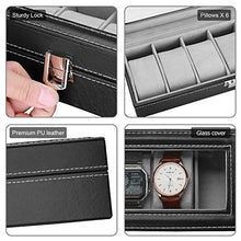 Carica l'immagine nel visualizzatore di Gallery, Procase Scatola Porta Orologi per 6 con Coperchio In Vetro,... - Ilgrandebazar