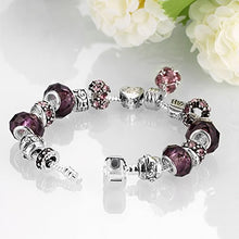 Carica l'immagine nel visualizzatore di Gallery, LDUDU Bracciale Charms da donna in argento con charms vetro di... - Ilgrandebazar