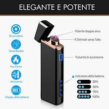 Carica l'immagine nel visualizzatore di Gallery, Accendino Elettrico, USB Ricaricabile Antivento... - Ilgrandebazar