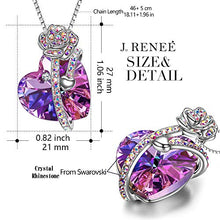 Carica l'immagine nel visualizzatore di Gallery, Regali Natale Amore Rosa Ciondolo cuore viola, con cristalli di Swarovski,...