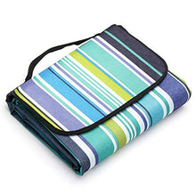 Carica l'immagine nel visualizzatore di Gallery, LIVEHITOP Coperta da PIC-nic 200x200 cm Impermeabile - Tappeto Blu Striscia