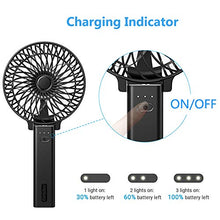 Carica l'immagine nel visualizzatore di Gallery, EasyAcc Mini Ventilatore Portatile USB, 3350mAh Batteria 3350mah, Nero