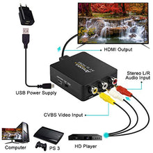 Carica l'immagine nel visualizzatore di Gallery, AMANKA Mini AV a HDMI Convertitore Adattatore,1080P Composito RCA a