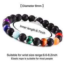 Carica l'immagine nel visualizzatore di Gallery, JOXFA Naturale Genuine 7 Chakra Gemstone Uomo Donna 8mm Lava B - Ilgrandebazar