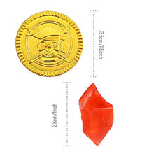 Carica l'immagine nel visualizzatore di Gallery, Pllieay 50 Pezzi Monete di Oro del Pirata Plastica e 50 Gemme Pirati... - Ilgrandebazar