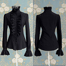 Carica l'immagine nel visualizzatore di Gallery, Loralie Camicia Donna Elegante Manica Lunga Blusa Vintage con L, nero - Ilgrandebazar