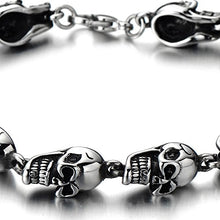 Carica l'immagine nel visualizzatore di Gallery, Unisex, Braccialetto del Cranio Teschio, Bracciale da Uomo Donna, Acciaio... - Ilgrandebazar